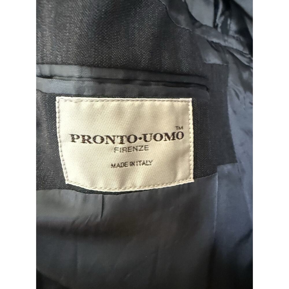 Pronto Uomo Suit Jacket Blazer Sport Coat 40 Short M Gray 100% Wool Italy - Picture 3 of 10